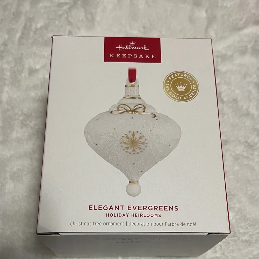 Hallmark Elegant Evergreens Holiday Heirlooms Porcelain & 14K Accents NWT